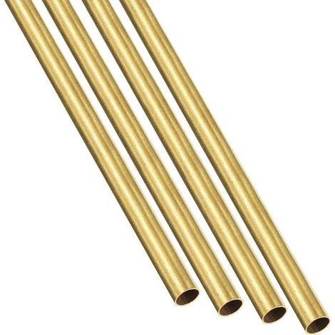 Tube en laiton chromé 4 mm de diamètre extérieur x 0,2 mm d'épaisseur x 300 mm de longueur - Idéal pour le mobilier, le bricolage et les projets créatifs, lot de 4 (1/5)