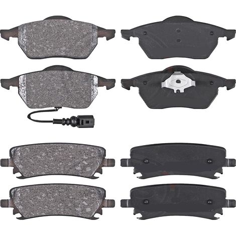 KIT PASTIGLIE FRENO ANTERIORI E POSTERIORI compatibile con AUDI TT (8J3,8N3,8J9,8N9) / PASTIGLIE FRENANTI AUTO OEM FDB1641FDB1463,FDB16361788 / SOSTITUZIONE DIRETTA / BASSA POLVERE / SILENZIOSO (1/4)