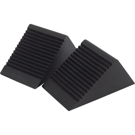 Cale de roue Caoutchouc Lot de 2, 125 x 60 x 78mm, bleu (1/4)
