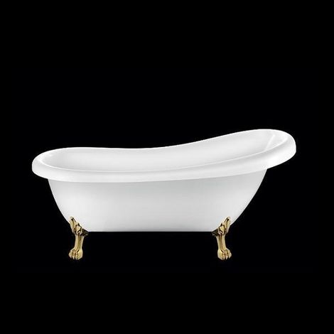 Vasca da bagno freestanding con piedini RICHMOND Bianca 155 cm Piedini di leone Dorati