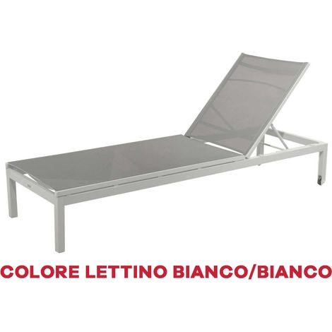 LETTINO PRENDISOLE THEMA CON RUOTE BIANCO/BIANCO ARREDO GIARDINO ESTERNO