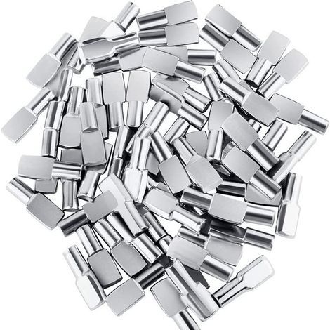 Lot de 60 Taquet Etagere pour Meubles Goupille Chevilles Support Etagere en Métal Nickelé 5mm (1/5)