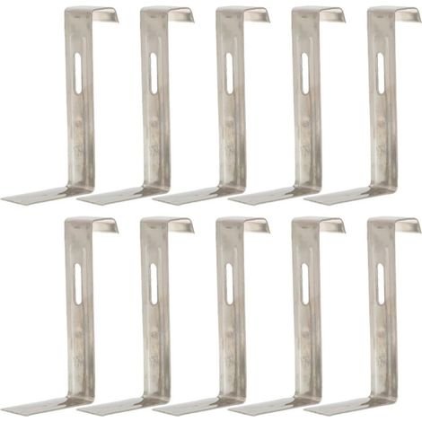 10 Pinces de Toit Antidérapantes en Fer pour Fixation de Tuiles Argenté, Lot de 10 Pièces, Clips de Maintien Stables et Simples à Poser pour Toiture (1/4)