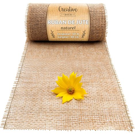 Ruban Chemin de Table Jute 30cm x 10m Beige Déco Rustique Éco