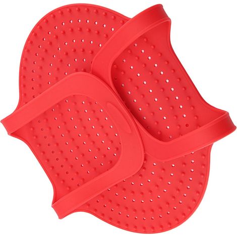 Set mit 2 roten, lebensmittelechten Silikon-Backmatten für Geflügel, antihaftbeschichtet, hitzebeständig, für Pute (1/5)