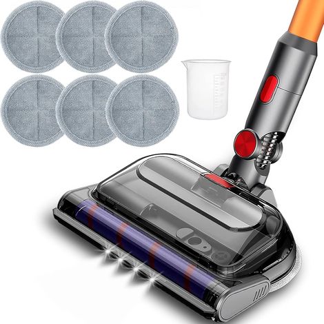 Cepillo motorizado Turbo para lavavajillas, compatible con las aspiradoras y lavadoras Dyson V7, V8, V10, V11 y V15. Apto para suelos de madera y mármol. Incluye paño de microfibra. (1/5)