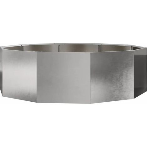 Fioriera rotonda da esterno moderna design chic 120 x 120 x 35 cm facile da assemblare in acciaio inossidabile argento 020052968