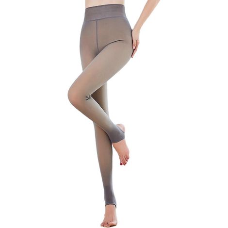 Damen Winterleggings Dicke Hosen Hauttransparent Fleecegefütterte Thermoleggings-B-220g plus velvet