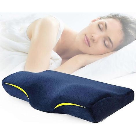 Oreiller orthopédique à mémoire de forme, compatible avec les douleurs cervicales, soutien de la nuque, oreiller à récupération lente, compatible avec la mousse à mémoire de forme, housse d'oreiller c (1/5)