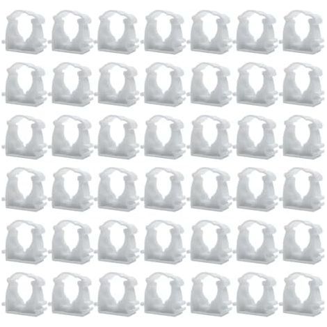 Rohrschellen, 42er-Pack, 16 mm Innendurchmesser, Rohrhalterungen, Kunststoffschlauchschellen, weiße Rohrschellen, für Wasserleitungen, Gasleitungen - (1/5)