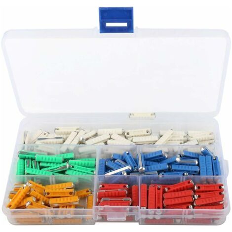 Torpedo fuse, 200-piece torpedo fuse set for cars, torpedo fuse for cars with storage box and Continental car fuses (5A/8A/10A/16A/25A)--DTEKGAZ