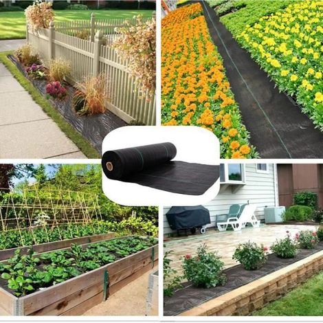 Toiles de Paillage 1.4ft x 50ft, Geotextile, Toile Anti Mauvaises Herbes Jardin, pour Allée, Jardin und Agricole nosku (1/4)