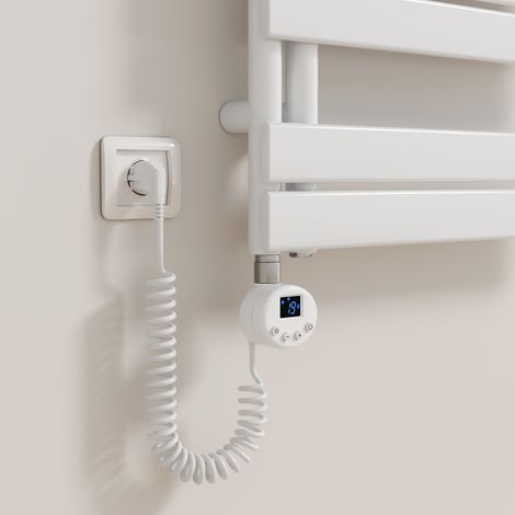 Heilmetz WIFI-Heizelement mit intelligentem Thermostat, 900 W, weiß, Heizelement für elektrischen Handtuchtrockner