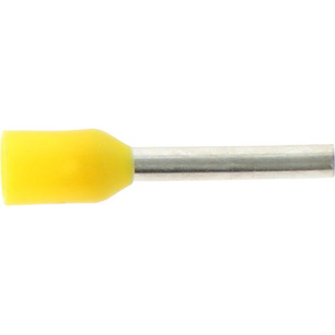 Isolierte Drahtenden, Querschnitt 1 mm², L = 8–14 mm, Innendurchmesser 1,4–3 mm, gelb