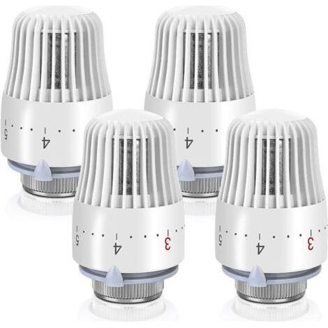 M30 X 1.5, white, thermostatic radiator valve: 4 pieces thermostatic radiator head, radiator thermostat, thermostat (1/5)