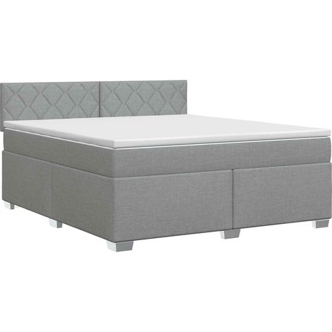 Letto box spring con materasso Grigio Chiaro 180 x 200 cm vidaXL (1/5)