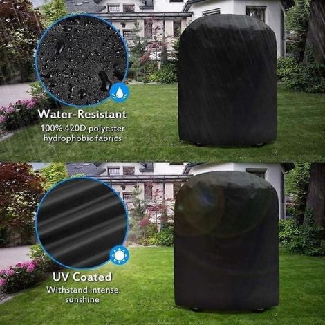 Housse de barbecue, housse de barbecue ronde, bâche de protection, bâche de protection pour barbecue et anti-UV (70 x 70 cm), (1/5)