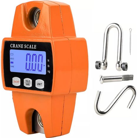 Mini báscula digital LCD de 300 kg/600 lb, colgante, portátil, industrial, electrónica, robusta, para trabajos de nivelación. (1/5)