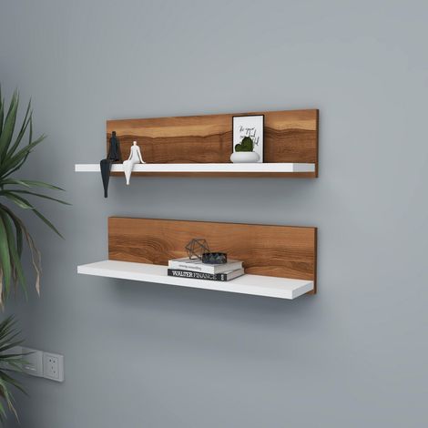 étagère, mélamine, Blanc Noyer, Taille Unique (1/5)
