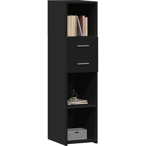 Buffet de Cuisine Haut Noir 30x42,5x124 cm - Meuble Rangement Bois d'Ingénierie pour Salon et Salle à Manger (1/5)