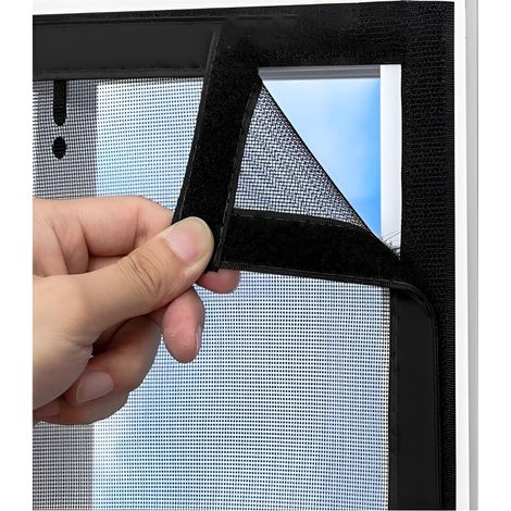 Moustiquaire Fenetre Sans Percage Acier Inoxydable, Filet Fenetre Chat pour Fenêtre Facile À Installer, Filet Moustiquaire pour Fenêtre Sans Percage, Moustiquaires Autocollantes (Color : Gray Mesh Bl (1/5)