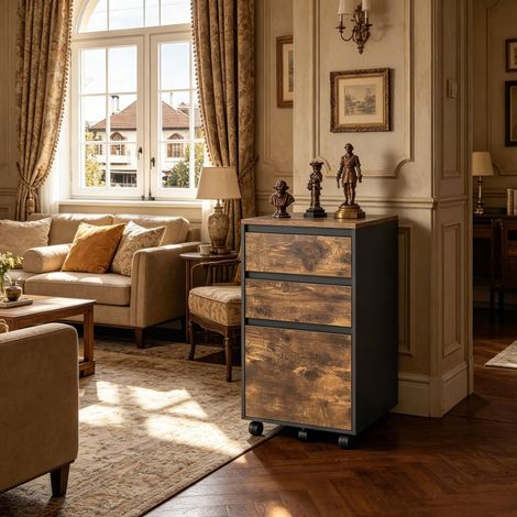 Meuble rangement bureau mobile 40x40x70 tiroirs HAVRYA (1/3)