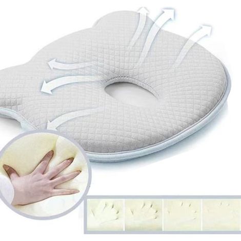 Babykissen und Rückenlehne, orthopädisch-ergonomisch, Memory-Schaum, formstabil, 0-12 Monate, atmungsaktiv und sicher, geeignet für Kinderbetten, Kinderwagen und Autositze (1/4)