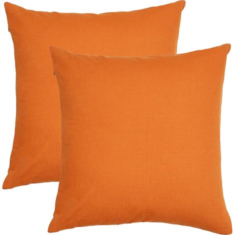2 taies d'oreiller unies en coton et lin, coussins de chaise de jardin et housses de canapé de salon (40x40cm) (1/5)