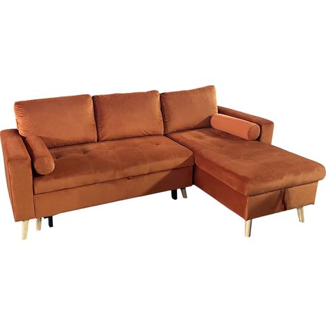 JAMESDivano letto angolare a 3 posti in velluto terracotta (1/5)