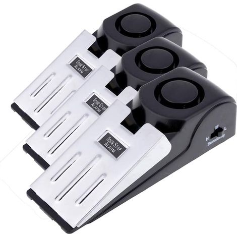 Lot de 3 cale de sécurité alarme d'arrêt de porte arrêt de voyage alarme de sécurité à domicile 120db (lot de 3) MS-M68 (1/5)