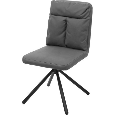 Esszimmerstuhl HHG-735, Küchenstuhl Stuhl, drehbar Auto-Position Textil/Stoff grau