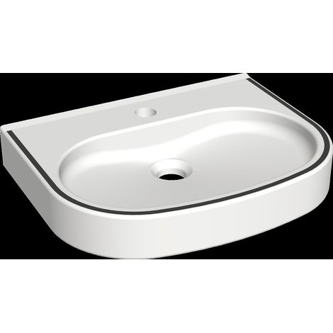 KWC Waschtisch, Variuscare, MIRANIT, 450x120x350 mm, Barr-frei, Farbstreifen (1/2)