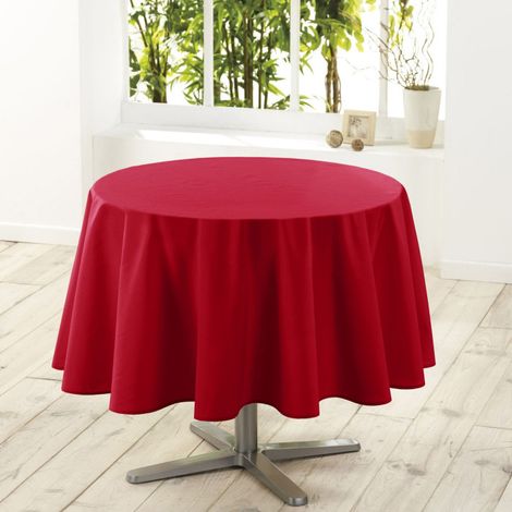 Nappe Ronde Antitache "Essentiel" 180cm Rouge (1/3)