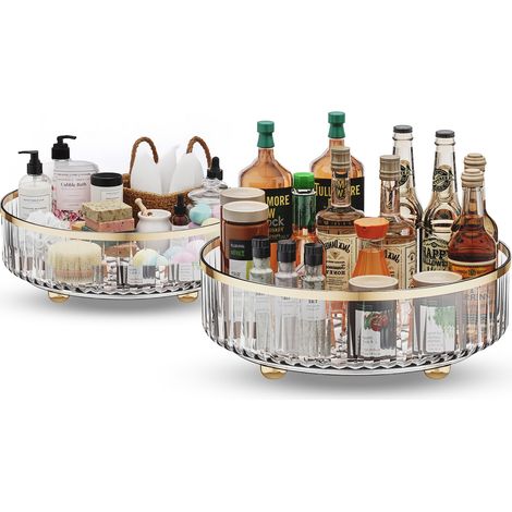 Vassoi Rotanti Per Cosmetici E Cucina – Set Da 2, Impermeabili