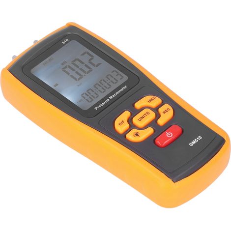 GM510 Professionelles digitales Manometer, tragbares Differenzdruckmessgerät für Luft/Gas, Manometer mit Digitalanzeige. (1/5)