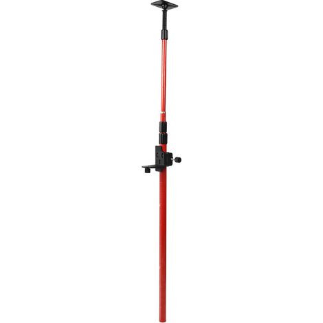Perche télescopique extensible en aluminium pour support de niveau laser rotatif, portée 4 mètres, rouge, fixation stable (1/5)
