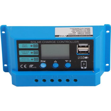 Solarladeregler 12V 24V Batteriepanel Laderegler für Zuhause Wohnmobil 30A (1/5)