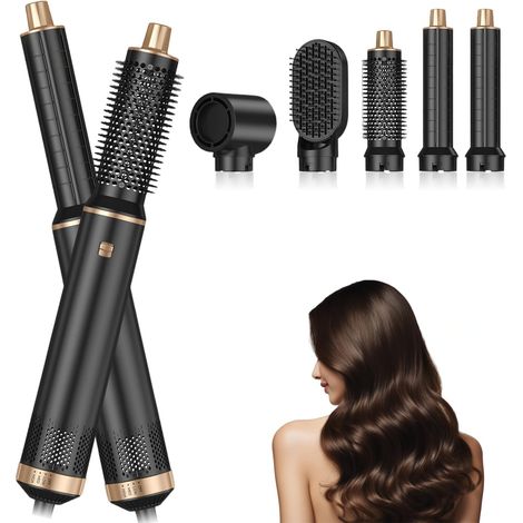 Asciugacapelli multifunzionale con 5 accessori intercambiabili, spazzola da viaggio compatta e leggera per uno styling di qualità professionale a casa e in viaggio. (1/5)