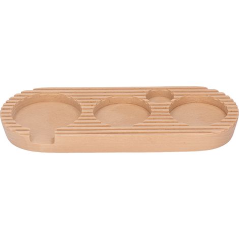 Support à Tampon Café Multifonction 4 Emplacements en Bois pour Filtre et Tampon, Compatible 51mm/2.01in et 53mm/2.09in
