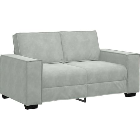 vidaXL Divano a 2 Posti Grigio Chiaro 120 cm in Velluto (1/5)
