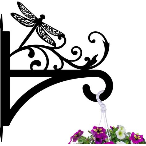 Soporte para plantas con forma de libélula de estilo retro, gancho para exteriores, soporte de metal, adecuado para colgar plantas, etc. (1/5)