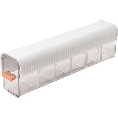 Sollbry Caja de almacenamiento de pared para ropa interior, bragas, calcetines, cable de datos, organizador de armario, multifunción, 6 rejillas, blanco transparente (1/3)