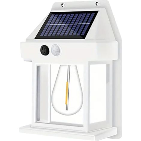 Ahlsen Luz solar al aire libre Luces solares al aire libre 3 modos impermeable IP65 sensor de movimiento para garaje jardín patio caminos (blanco) (1/5)