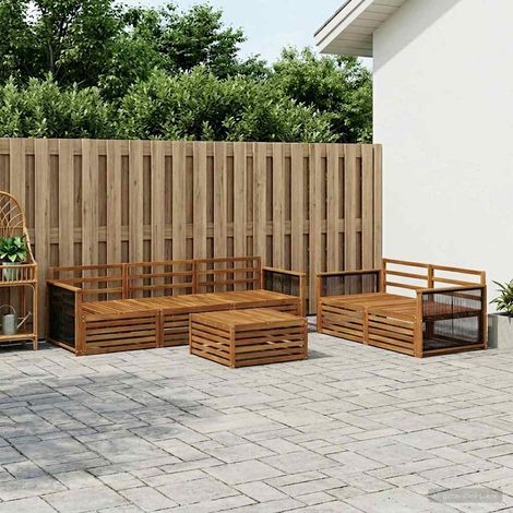 vidaXL Outdoor-Sofagarnitur 6 pcs Natur Massivholz Akazie (1/5)