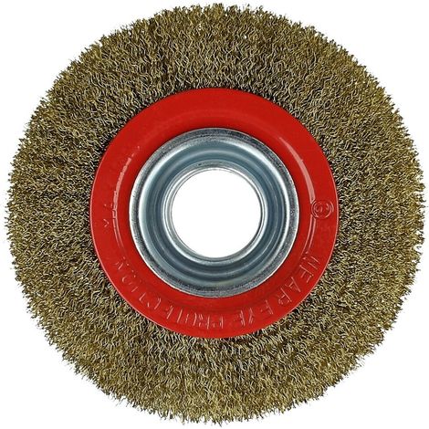 Brosse ronde avec fil d'acier ondulé 0,3 mm 150 x 25 mm
