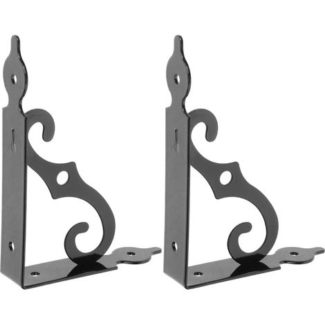 Supports d'étagère flottante robustes, ensemble de 2 pièces, acier au carbone noir, conception (1/5)