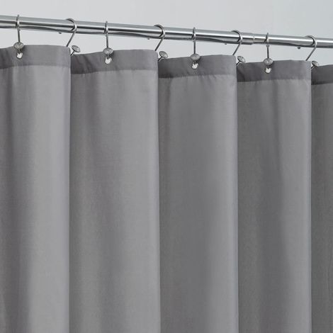180 cm de largeur 200 cm de hauteur, rideau de douche gris clair uni en polyester épaissi imperméable et anti-moisissure pour salle de bain hôtelière (1/5)