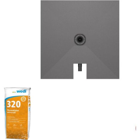 Wedi – Receveur de douche à carreler 90 x 90 cm – Bonde intégrée – Mousse XPS 100% étanche – Hauteur ajustable pour carrelage
