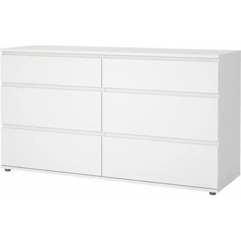 cassettiera doppia "nova" con 6 cassetti colore bianco, 153,4x50x83,7 cm (1/4)