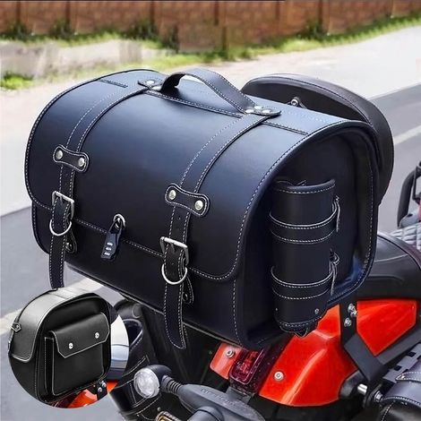 case de moto rétro, coffre universel épais et étanche, coffre de voyage avec serrure à combinaison de sécurité et poignée de transport, valise de rangement pour casque de moto, aspect élégant (1/5)